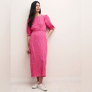 Nobody’s Child Ditsy Floral Pink Felicia Midi Dress